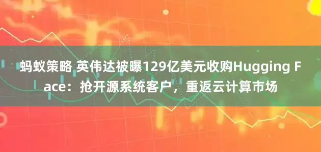 蚂蚁策略 英伟达被曝129亿美元收购Hugging Face：抢开源系统客户，重返云计算市场